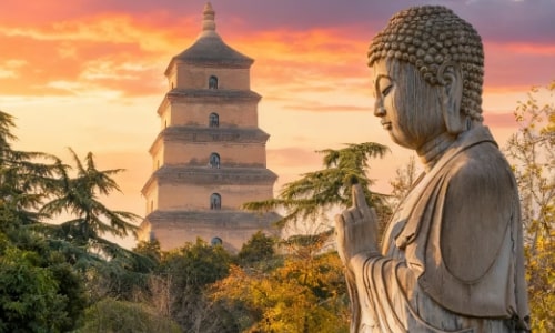 Xuanzang and the Big Wild Goose Pagoda 